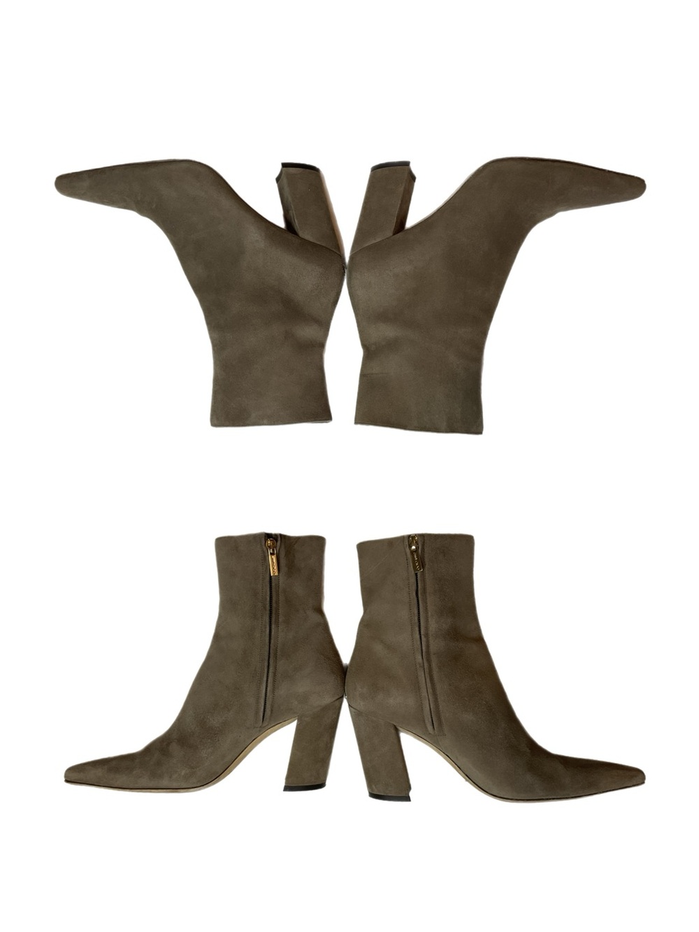 Authentic Jimmy Choo ZADIE Tan Boots EU 38/8US Designer Block Heels Mid Calf - Picture 7 of 16